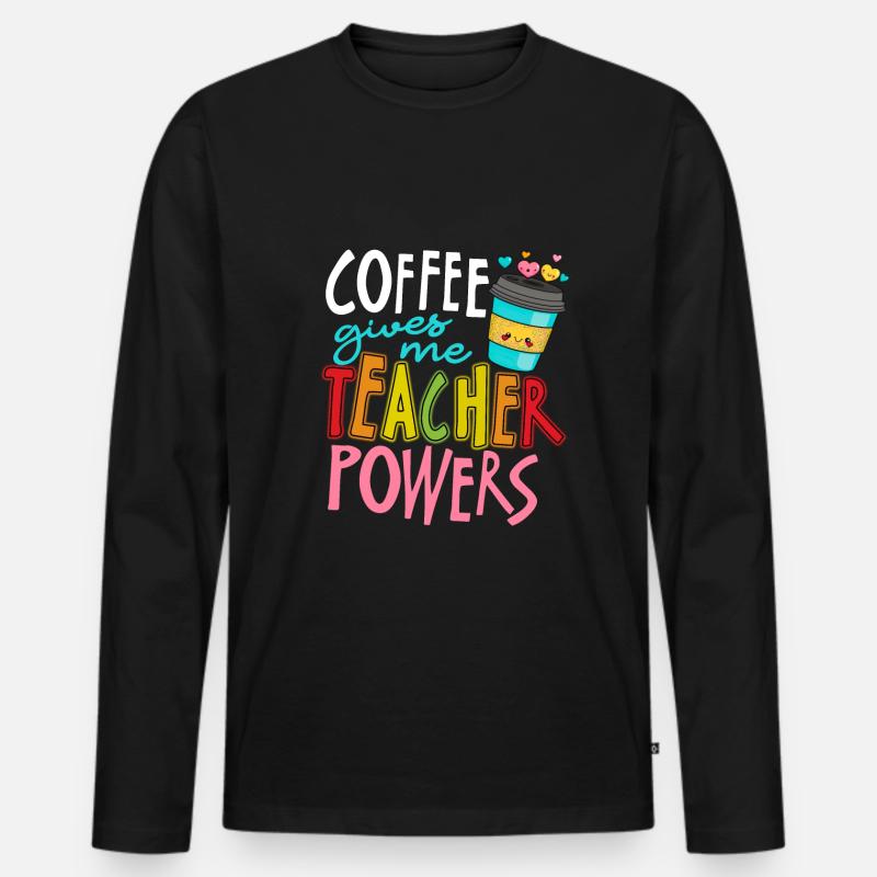 Lehrer Lehrer Kaffee - Männer Premium Bio Langarmshirt - Schwarz