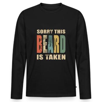 Sorry dieser Bart ist genommen Valentinstag - Männer Premium Bio Langarmshirt - Schwarz - Vorne - Nico (187cm)