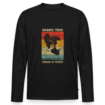 Barbe Saint-Valentin Cadeau barbu - T-shirt manches longues Premium bio Homme - noir - Devant - Nico (187cm)