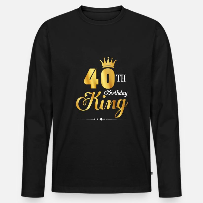 40. Geburtstag König 40 Jahre Geburtstag Ehemann - Männer Premium Bio Langarmshirt - Schwarz