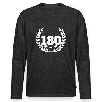 jeu de fléchettes - T-shirt manches longues Premium bio Homme - anthracite chiné - Devant - Nico (187cm)
