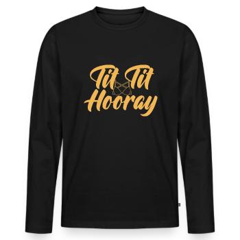 New Fake Big Boobs Surgery Congratulations - Men's Premium Organic Long Sleeve Shirt - black - Front - Nico (187cm)
