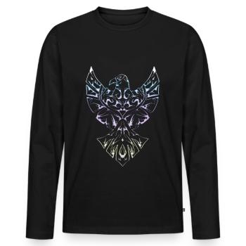 Tatouage Tribal Aigle Tatouage Aztèque - T-shirt manches longues Premium bio Homme - noir - Devant - Nico (187cm)