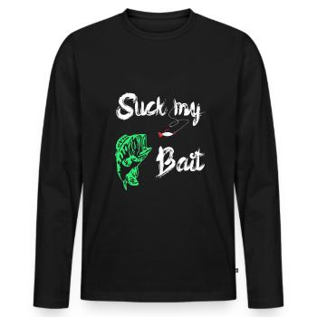 Suck My Bait Bait Fishing Fishing Predatory Fish Gift - Men's Premium Organic Long Sleeve Shirt - black - Front - Nico (187cm)