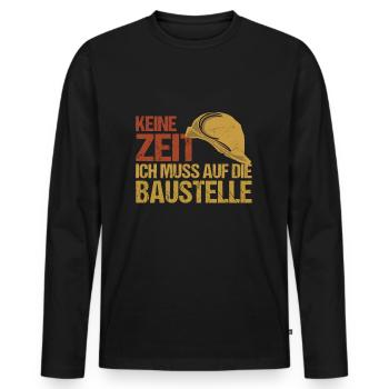 Bauleiter Bauaufsicht Bau Bauarbeiter Geschenk - Männer Premium Bio Langarmshirt - Schwarz - Vorne - Nico (187cm)