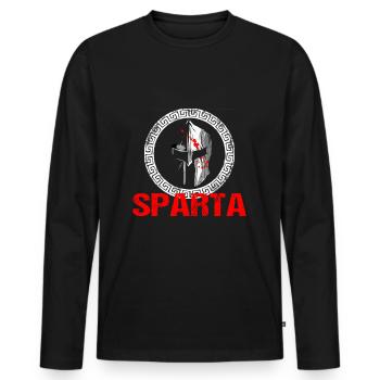 Sparta Krieger Greece Griechenland Malaka Geschenk - Männer Premium Bio Langarmshirt - Schwarz - Vorne - Nico (187cm)