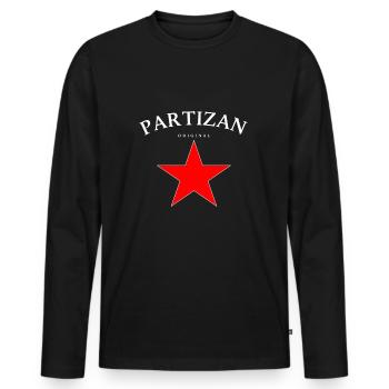 Partizan Jebiga Jugo Jugoslawien Serbien Geschenk - Männer Premium Bio Langarmshirt - Schwarz - Vorne - Nico (187cm)