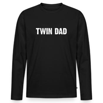 Twin Dad - Men's Premium Organic Long Sleeve Shirt - black - Front - Nico (187cm)