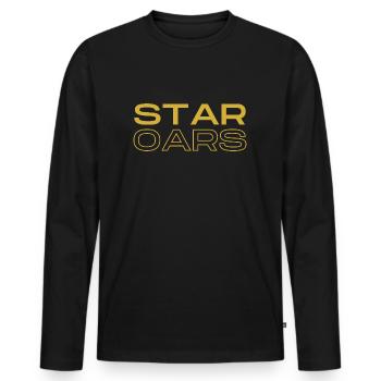 Star Oars: Galactic Rowing Humor Tee - Men's Premium Organic Long Sleeve Shirt - black - Front - Nico (187cm)