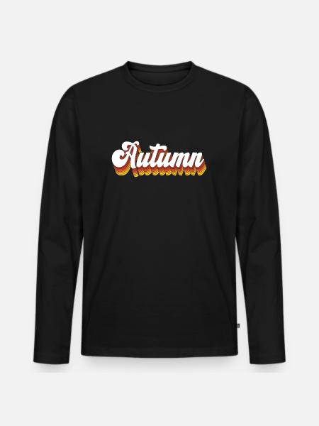 Autumn - Men's Premium Organic Long Sleeve Shirt - black