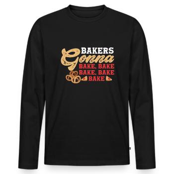 Bakers Gonna Bake Bake Bake Bake Bake - Men's Premium Organic Long Sleeve Shirt - black - Front - Nico (187cm)