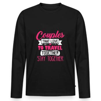 COUPLES - Männer Premium Bio Langarmshirt - Schwarz - Vorne - Nico (187cm)