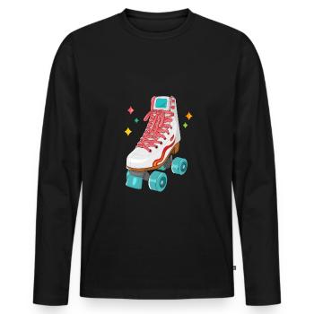 rollerskates retro rollschuhe - Männer Premium Bio Langarmshirt - Schwarz - Vorne - Nico (187cm)