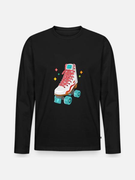 rollerskates retro roller skates - Men's Premium Organic Long Sleeve Shirt - black