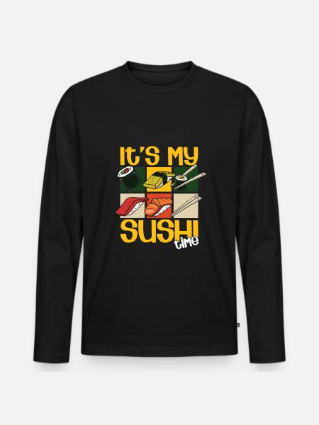 SUSHI - Men's Premium Organic Long Sleeve Shirt - black