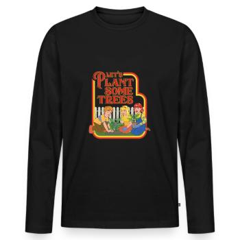 let's plant some trees - Men's Premium Organic Long Sleeve Shirt - black - Front - Nico (187cm)