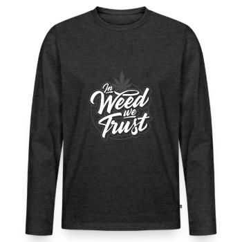 Lustiges Geschenk Cannabis Weed Marijuana Shirt - Männer Premium Bio Langarmshirt - Anthrazit meliert - Vorne - Nico (187cm)