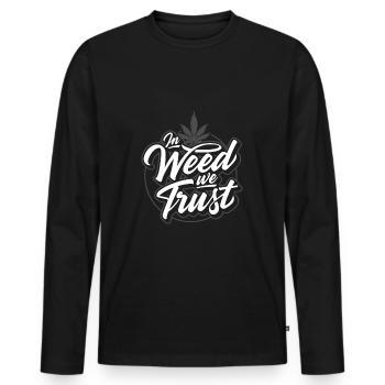 Lustiges Geschenk Cannabis Weed Marijuana Shirt - Männer Premium Bio Langarmshirt - Schwarz - Vorne - Nico (187cm)