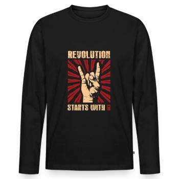Funny gift revolution liberation revolt shi - Men's Premium Organic Long Sleeve Shirt - black - Front - Nico (187cm)