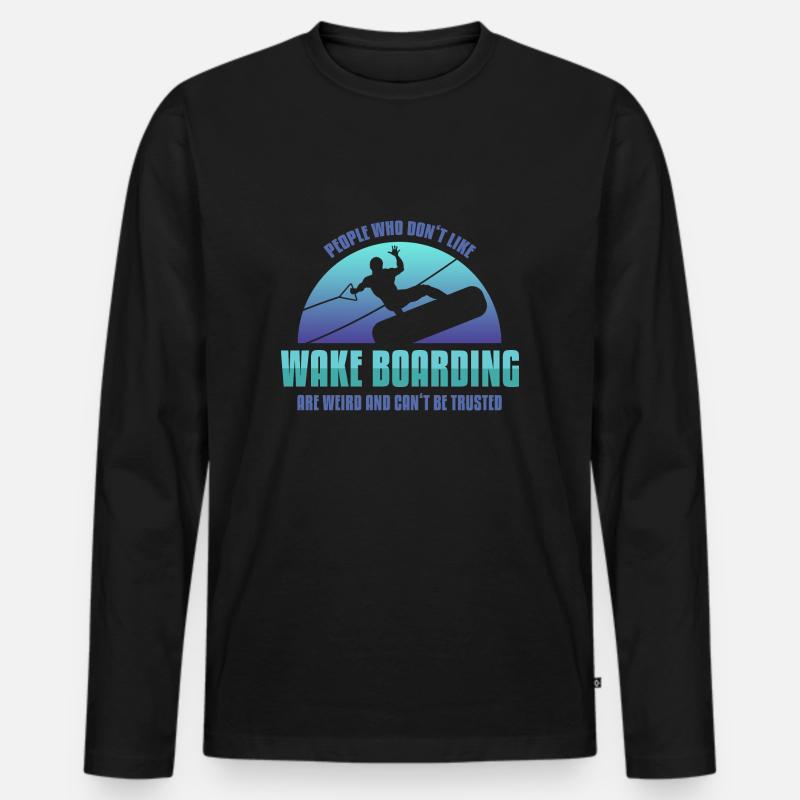Wake Boarding - Männer Premium Bio Langarmshirt - Schwarz