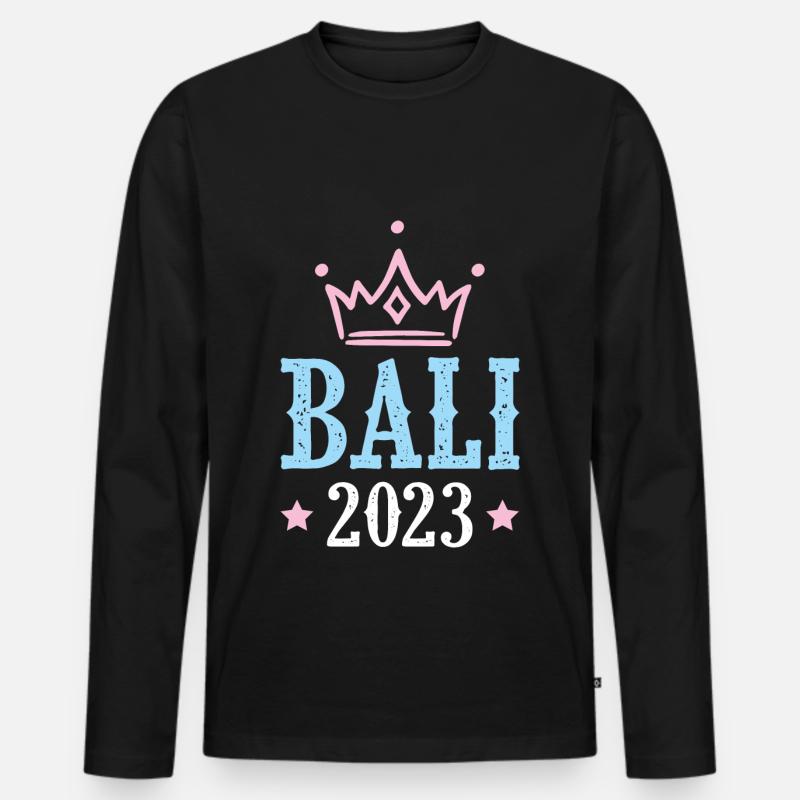 Bali 2023 - Männer Premium Bio Langarmshirt - Schwarz