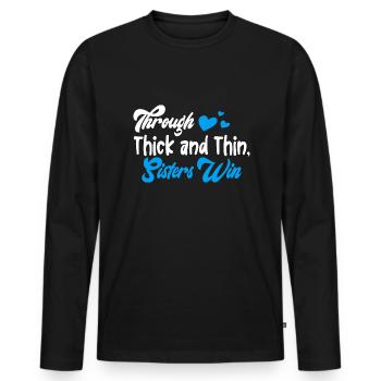Être sœur à travers la sororité contre vents et marées - T-shirt manches longues Premium bio Homme - noir - Devant - Nico (187cm)