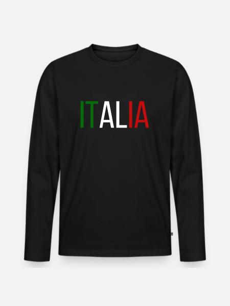 Flag of Italy, Italian pride - Men's Premium Organic Long Sleeve Shirt - black