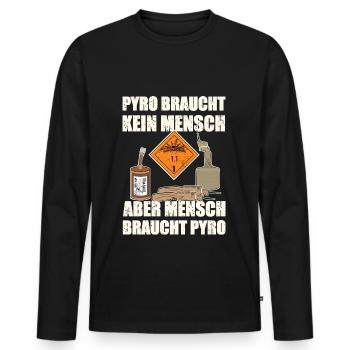Pyro Réveillon du Nouvel An - T-shirt manches longues Premium bio Homme - noir - Devant - Nico (187cm)