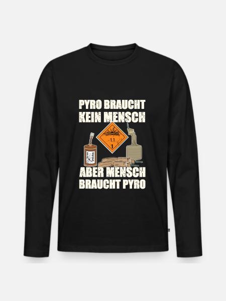 Pyro Silvester - Männer Premium Bio Langarmshirt - Schwarz