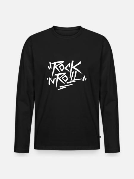 Rock N Roll - Men's Premium Organic Long Sleeve Shirt - black