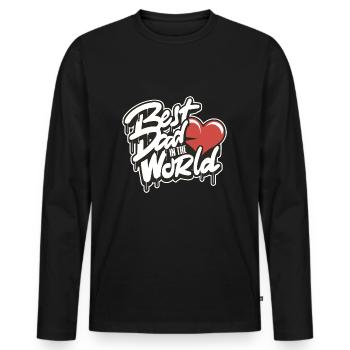 Best Dad Forever for Father's Day or Birthday - Men's Premium Organic Long Sleeve Shirt - black - Front - Nico (187cm)