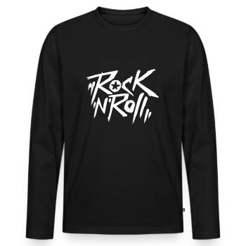 Rock N Roll - T-shirt manches longues Premium bio Homme - noir - Devant - Nico (187cm)
