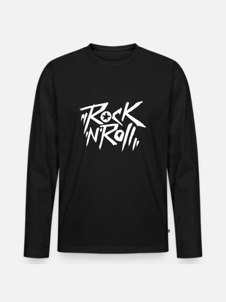 Rock N Roll - Men's Premium Organic Long Sleeve Shirt - black