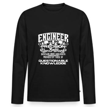 Engineer - Männer Premium Bio Langarmshirt - Schwarz - Vorne - Nico (187cm)
