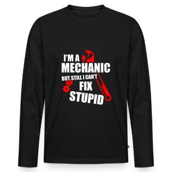 i'm a mechanic - T-shirt manches longues Premium bio Homme - noir - Devant - Nico (187cm)