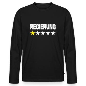 Regierung Star Rating - Männer Premium Bio Langarmshirt - Schwarz - Vorne - Nico (187cm)