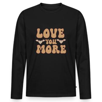 Love You More - Männer Premium Bio Langarmshirt - Schwarz - Vorne - Nico (187cm)