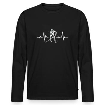 Hockeyspieler Feldhockey Eishockey - Männer Premium Bio Langarmshirt - Schwarz - Vorne - Nico (187cm)