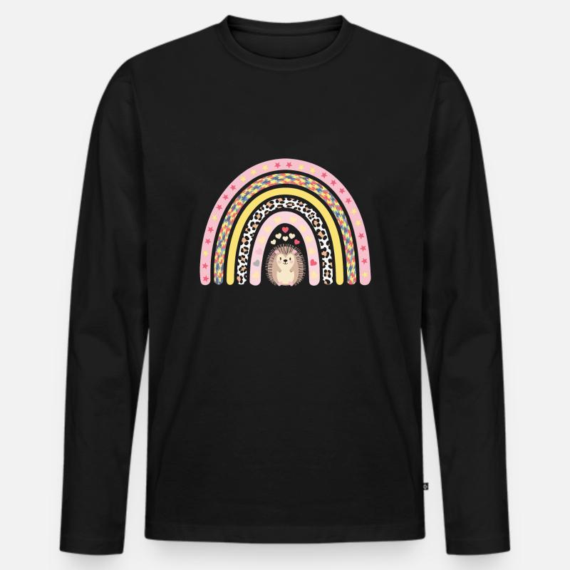 Igel - Männer Premium Bio Langarmshirt - Schwarz