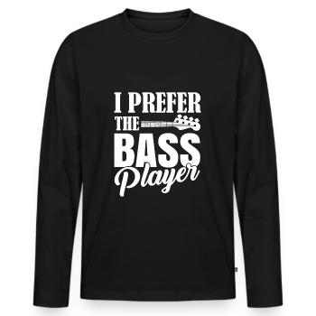 BASS PLAYER - Männer Premium Bio Langarmshirt - Schwarz - Vorne - Nico (187cm)