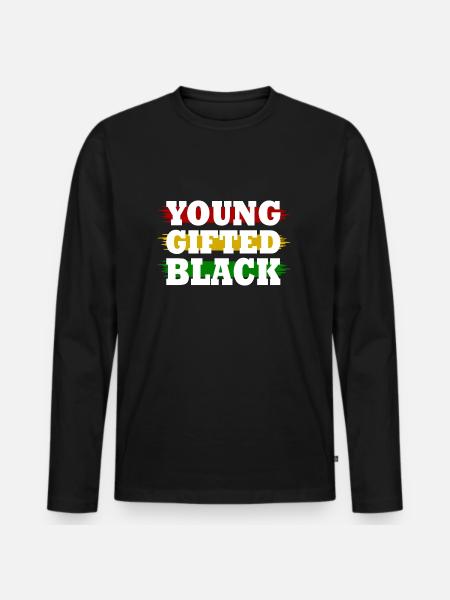 young gifted and black - Men's Premium Organic Long Sleeve Shirt - black