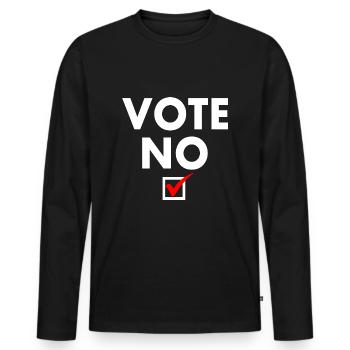Vote no - T-shirt manches longues Premium bio Homme - noir - Devant - Nico (187cm)
