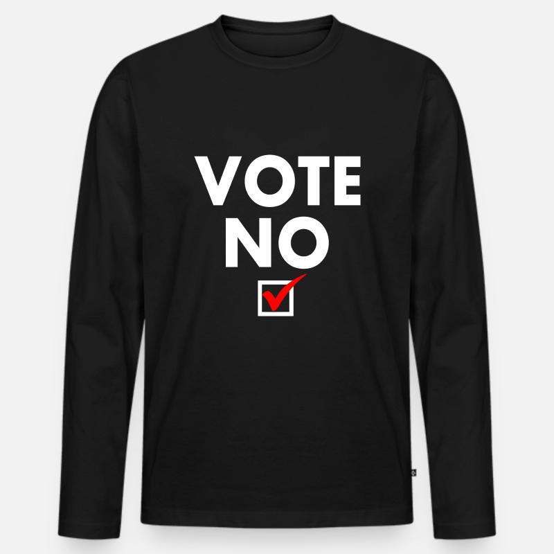 Vote no - Männer Premium Bio Langarmshirt - Schwarz