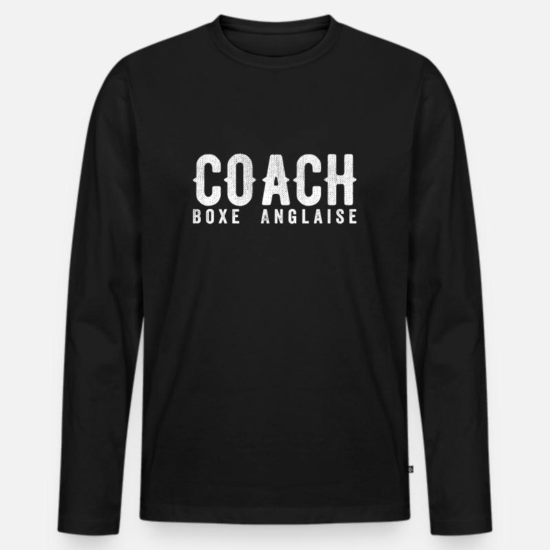 Englischer Boxtrainer | Englischer Boxtrainer - Männer Premium Bio Langarmshirt - Schwarz