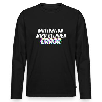 Motivation wird geladen - Männer Premium Bio Langarmshirt - Schwarz - Vorne - Nico (187cm)