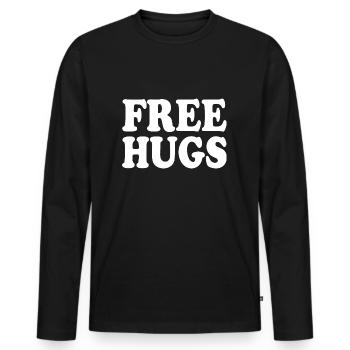 Free hugs - Männer Premium Bio Langarmshirt - Schwarz - Vorne - Nico (187cm)