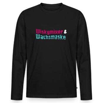 Wiskymixer & Wachsmaske - Männer Premium Bio Langarmshirt - Schwarz - Vorne - Nico (187cm)