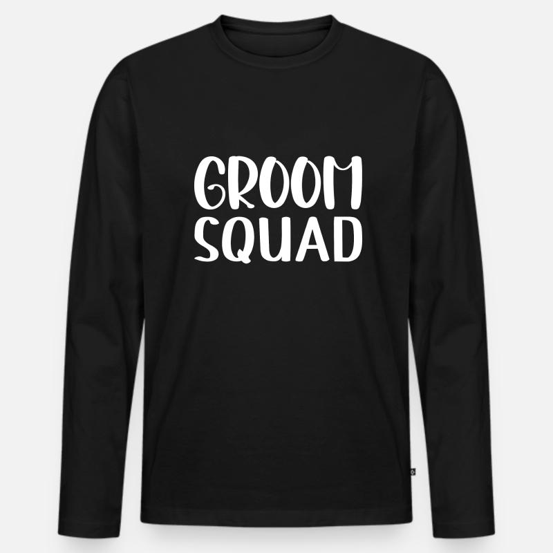 Bräutigam-Trupp - Männer Premium Bio Langarmshirt - Schwarz