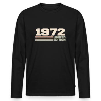 1972 Anniversary Gift 1972 Limited Edition 1972 - Men's Premium Organic Long Sleeve Shirt - black - Front - Nico (187cm)