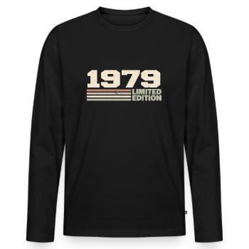 1979 Anniversary Gift 1979 Limited Edition 1979 - Men's Premium Organic Long Sleeve Shirt - black - Front - Nico (187cm)